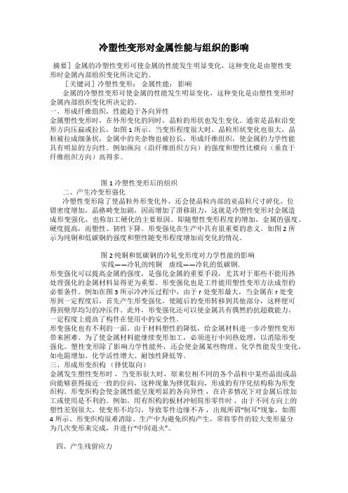 冷塑性变形对金属性能与组织的影响