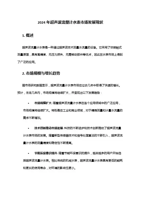 2024年超声波流量计水表市场发展现状