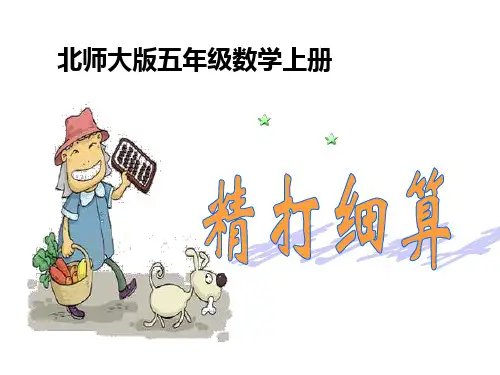 北师大版五年级年级上册数学《精打细算》课件PPT