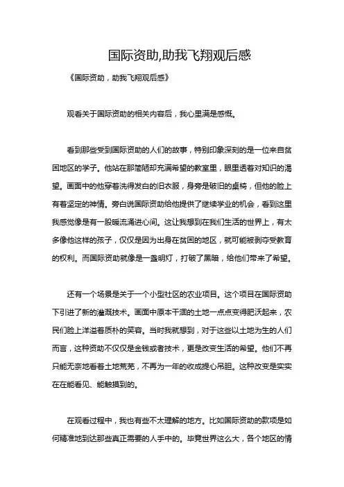 国际资助,助我飞翔观后感