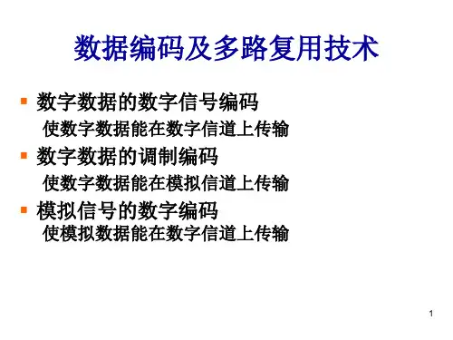 数据编码及多路复用技术概述