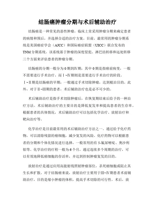 结肠癌肿瘤分期与术后辅助治疗