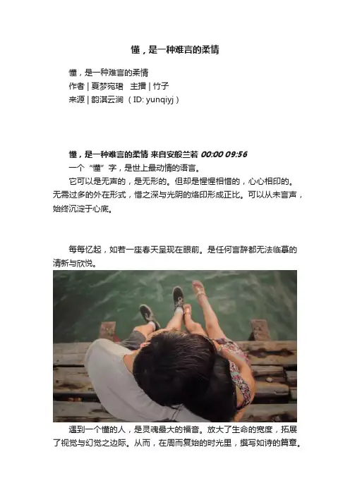 懂，是一种难言的柔情