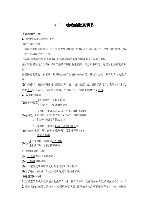 2017版考前三个月高考生物考前抢分必做 考前回扣保温练 保温措施1 3-1 含答案