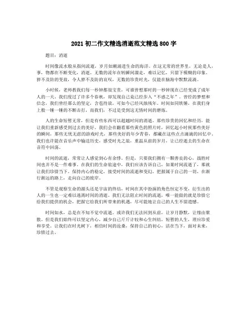 2021初二作文精选消逝范文精选800字