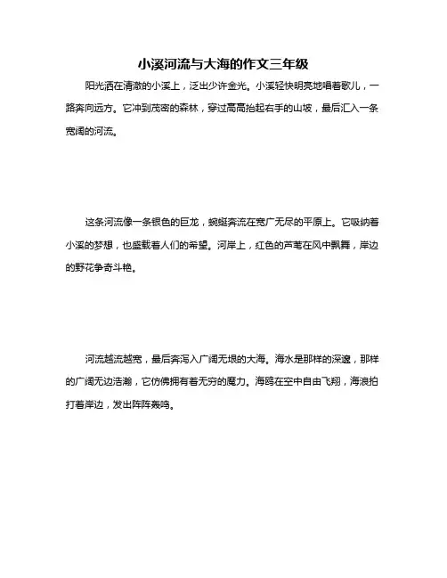 小溪河流与大海的作文三年级