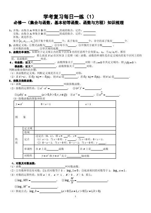 2020年高中数学学业水平考试知识点可给学生背诵