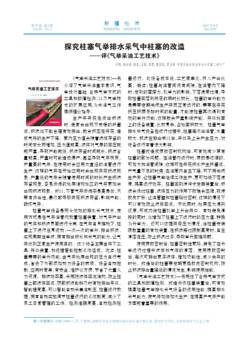 探究柱塞气举排水采气中柱塞的改造——评《气举采油工艺技术》