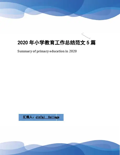 2020年小学教育工作总结范文5篇