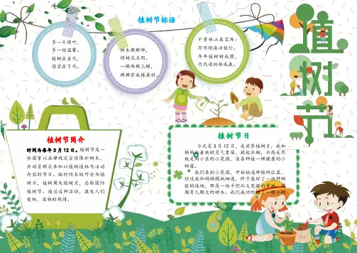 可自由编辑A3横向横版植树节电子小报手抄报word模板