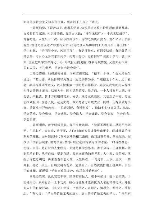 如何落实社会主义核心价值观