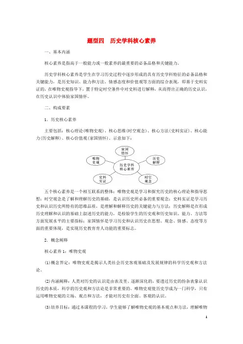 高考历史总复习题型四历史学科核心素养(含解析)