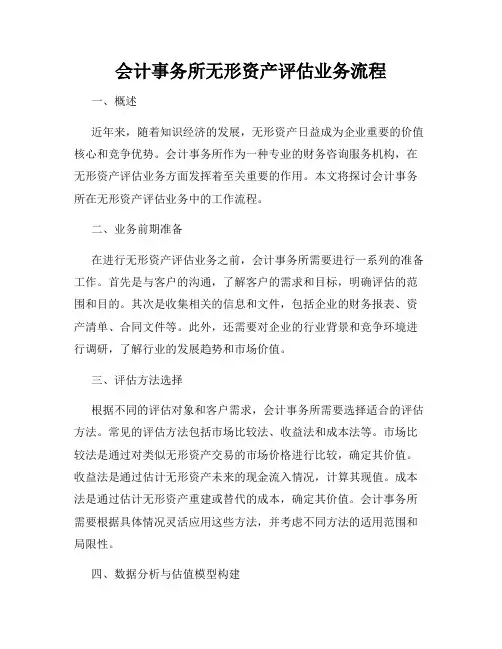 会计事务所无形资产评估业务流程