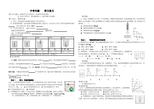 中考物理浮力专题复习导学案