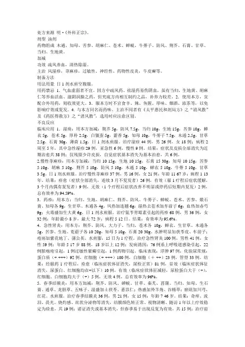 皮肤病良方