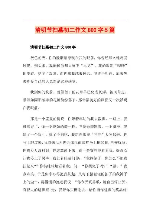 清明节扫墓初二作文800字5篇