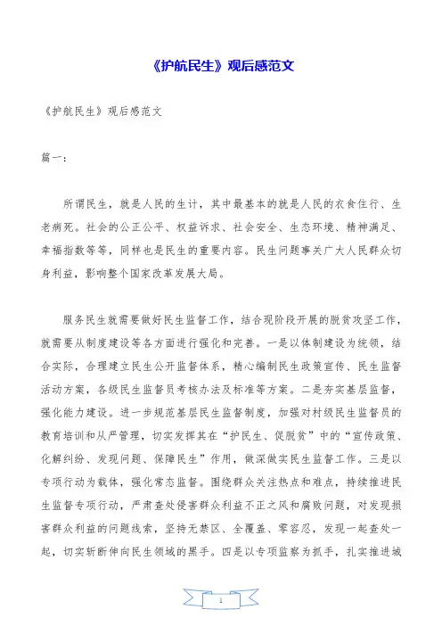 《护航民生》观后感范文.doc