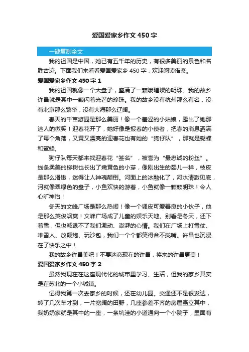 爱国爱家乡作文450字