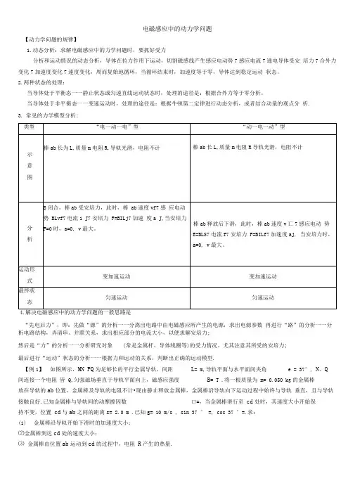 电磁感应中的动力学问题