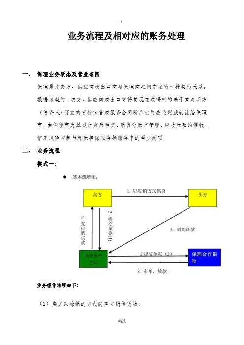 商业保理公司业务流程及账务处理