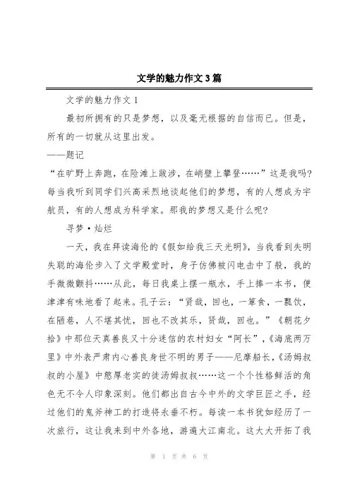 文学的魅力作文3篇