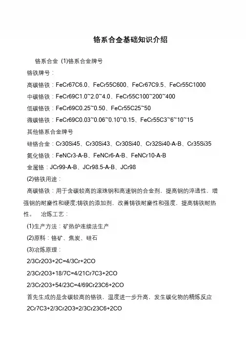 铬系合金基础知识介绍