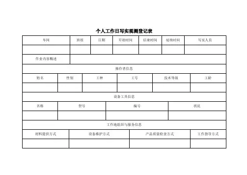 工作日写实记录表