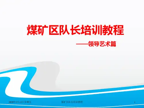 煤矿区队长培训教程——领导艺术篇