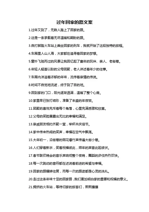 过年回家的路文案-概述说明以及解释