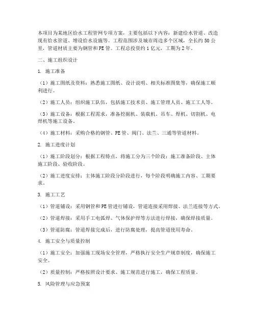给水工程管网专项方案