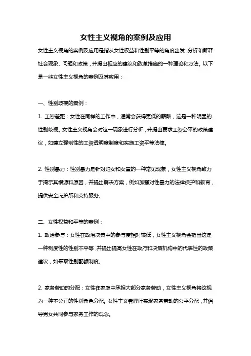 女性主义视角的案例及应用