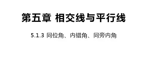 华师大版数学七年级上册同步课件：5.同位角、内错角、同旁内角
