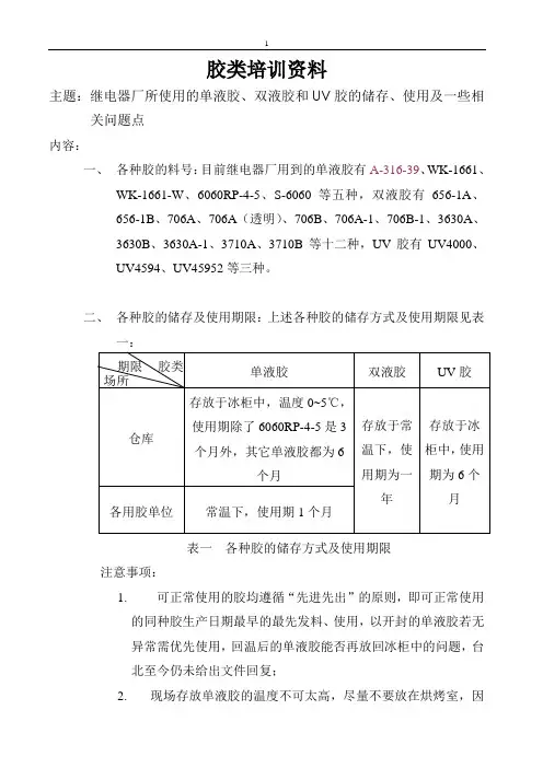 胶类培训资料