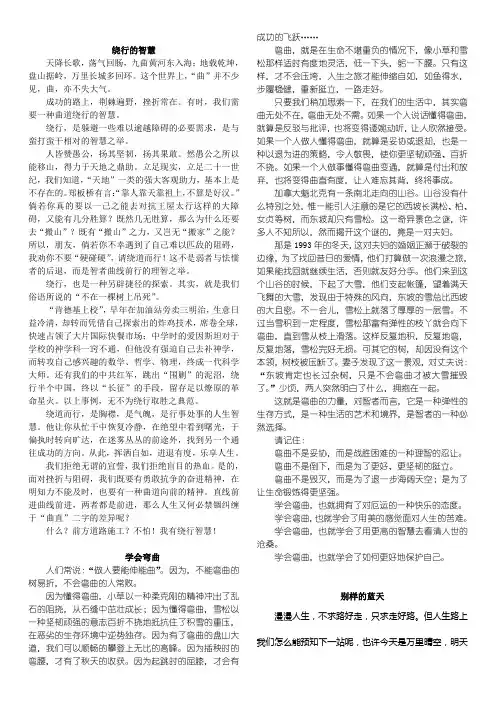 《绕道而行》优秀作文