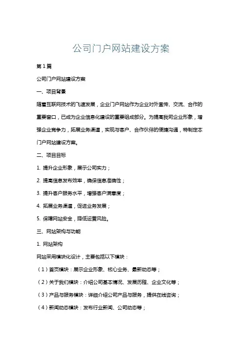 公司门户网站建设方案