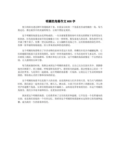 明媚的角落作文600字