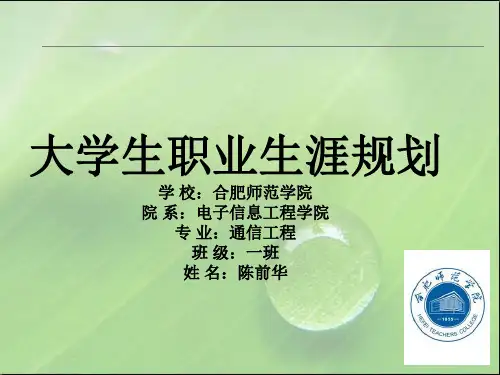 大学生职业生涯规划书范文(电子信息工程技术专业)PPT