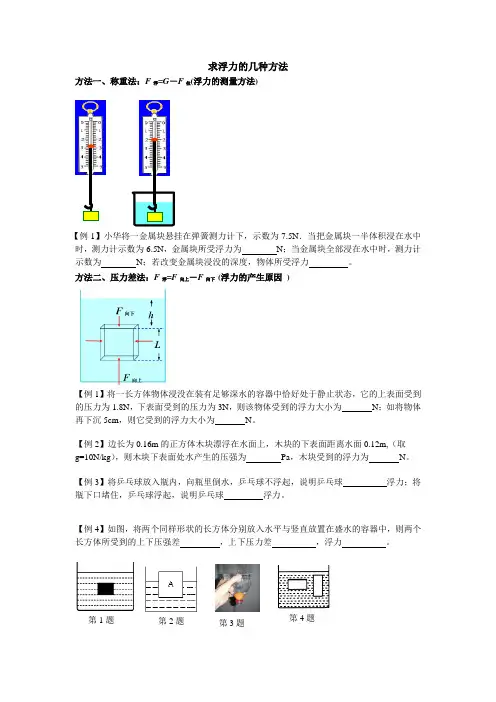 求浮力的几种方法(无答案)