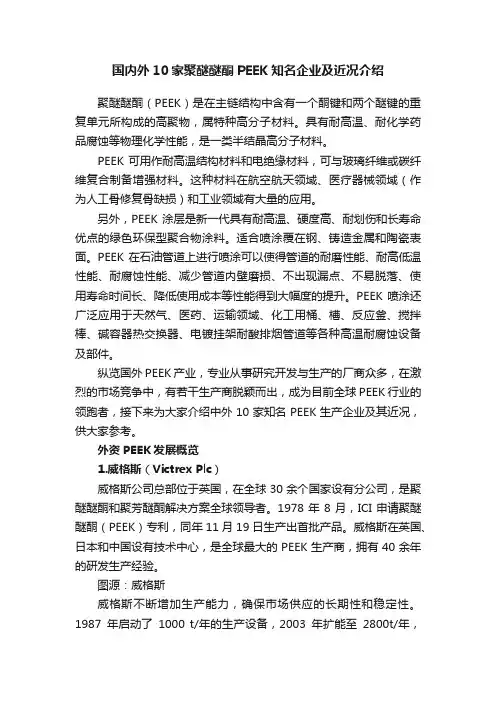 国内外10家聚醚醚酮PEEK知名企业及近况介绍