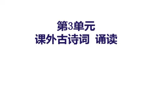 统编版九年级语文下册-第三单元课外古诗词诵读(课件)