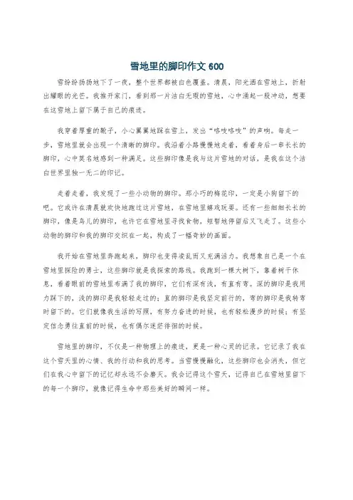 雪地里的脚印作文600
