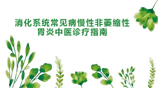 消化系统常见病慢性非萎缩性胃炎中医诊疗指南