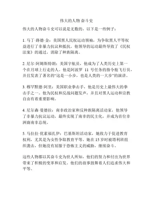 伟大的人物 奋斗史