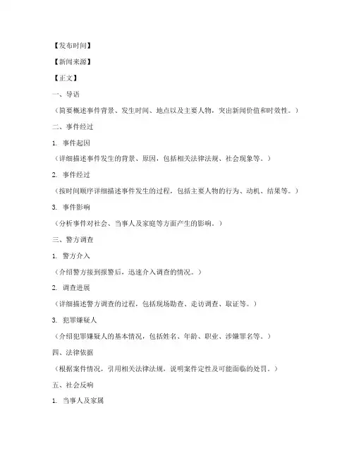 刑事案件新闻稿格式模板