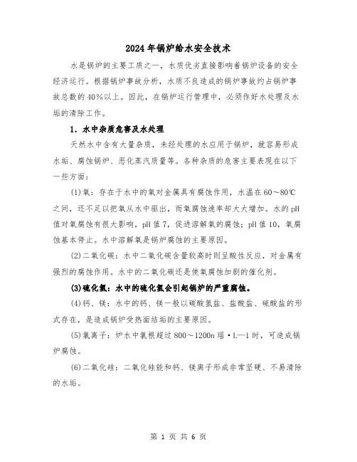 2024年锅炉给水安全技术(2篇)