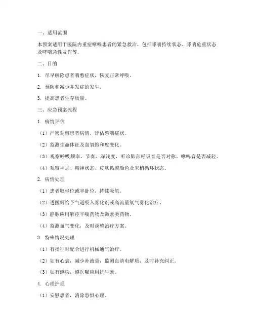 重症哮喘应急预案流程