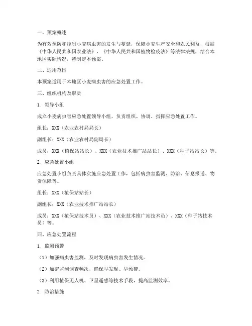 小麦病虫害应急处置预案