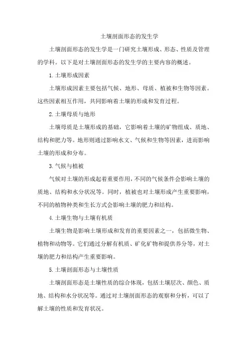 土壤剖面形态的发生学