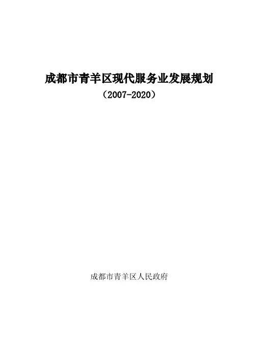 成都某区域现代服务业发展规划