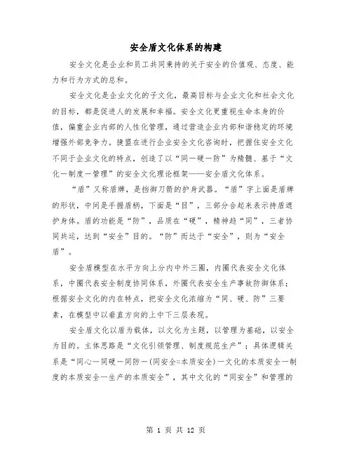 安全盾文化体系的构建（三篇）